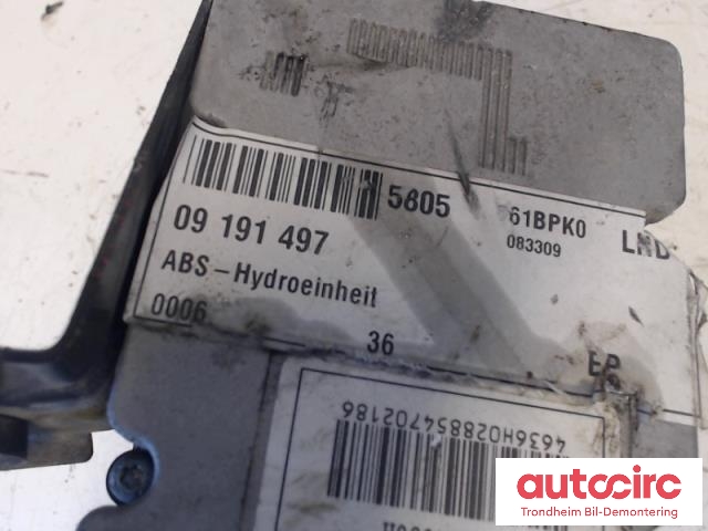 ABS sentral til Opel Vectra C 2002-2005 (Type I)  (TRW|13663901|93170625|93170626)