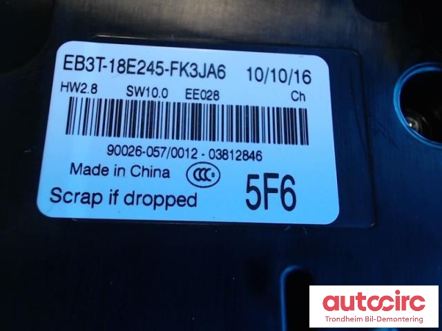 Varmeapparat betjening til Ford Ranger / Ranger Raptor 2015-2022  (EB3T-18E245-FK3JA6|2094492|)