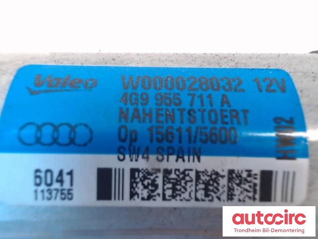 Viskermotor bakrute til Audi A1 2010-2014 (Type I, Fase 1)  (VALEO|W000028032|4G9955711A|8U0955711A)