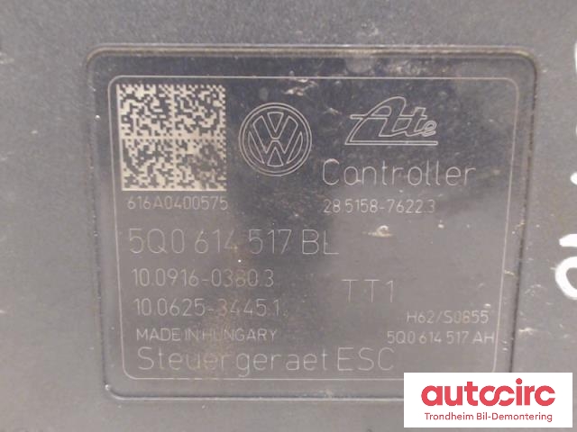 ABS sentral til VW e-Golf 2014-2017 (Fase 1)  (ATE|5Q0614517BL|5Q0614517DB|)