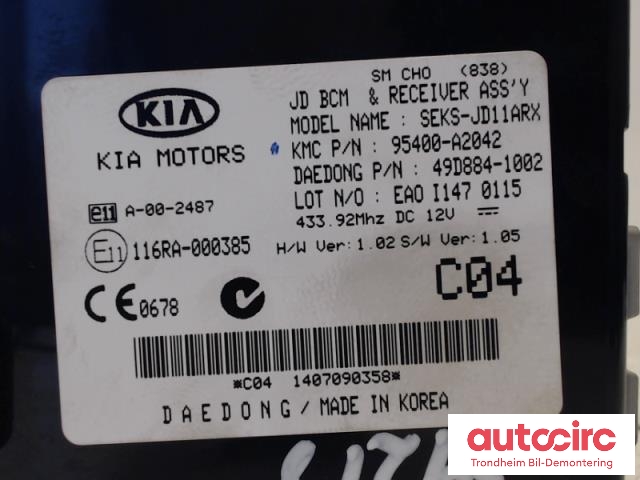 Styreenhet comfort (BCM) til Kia Cee