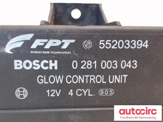 Styreenhet gløding til Fiat Doblo 2010-->> (Type II)  (BOSCH|0281003043|55203394|51776211)