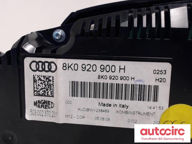 Instrumentpanel til Audi A4, Allroad 2009-2016 (Type I) (B8) (B8) (MAGNETI MARELLI|8K0920900H|8K0920900HX|)