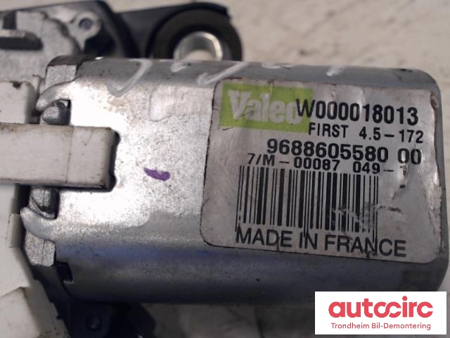 Viskermotor bakrute til Peugeot 508 2011-2014 (Type I, Fase 1)  (VALEO|9688605580|W000018013|6405RX)