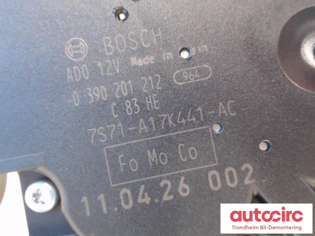 Viskermotor bakrute til Ford Mondeo 2011-2014 (Type IV, Fase 2)  (BOSCH|7S71-A17K441-AC|0390201212|1675328)