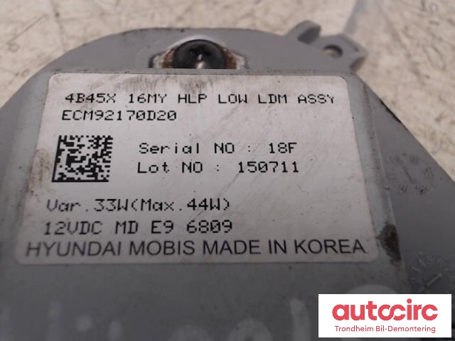 Styreenhet xenon/ballast til Mitsubishi Outlander 2015-->> (Type III, Fase 2)  (MOBIS|8301D013|ECM92170D204|4B45X)