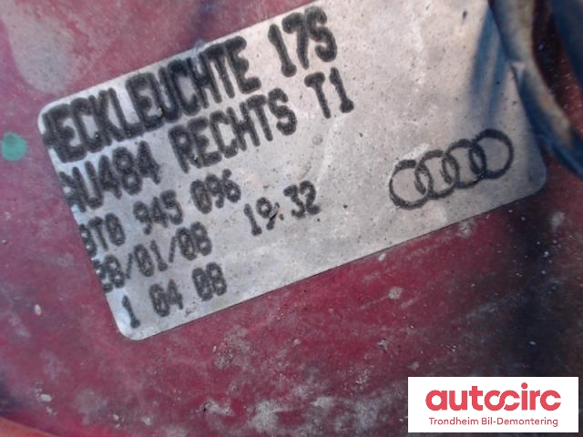 Baklykt høyre ytre til Audi A5 2007-2016 (Type I)  (2D COUPE|8T0945096|)