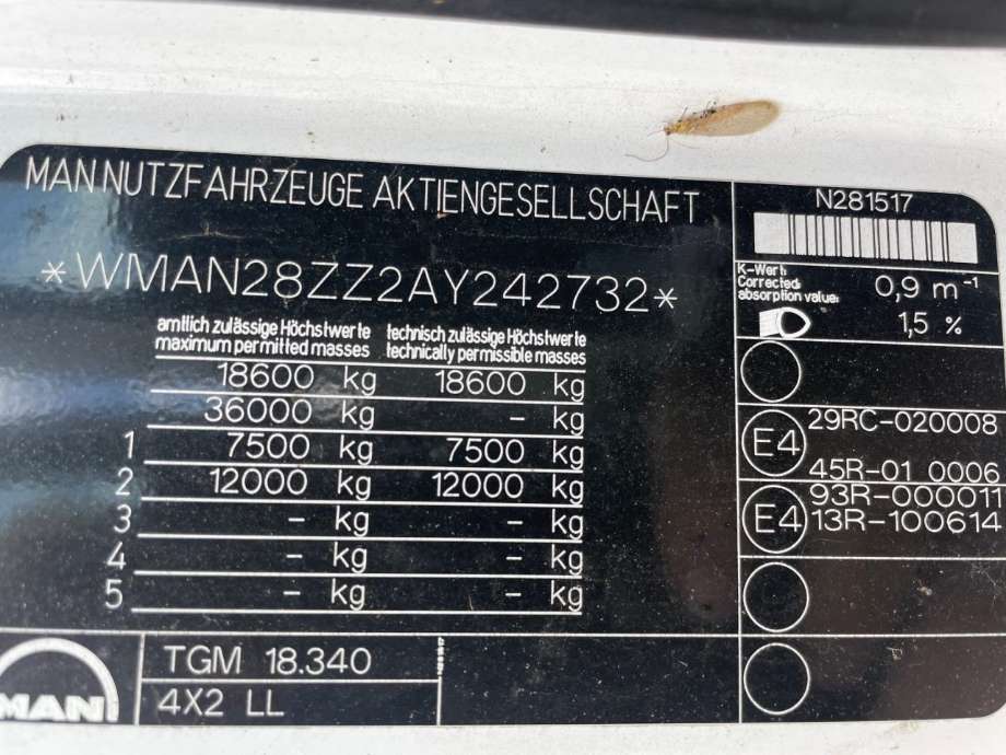 Lastebil MAN TGM 2005-->> delebil , Motorkode: , Girkassekode: 