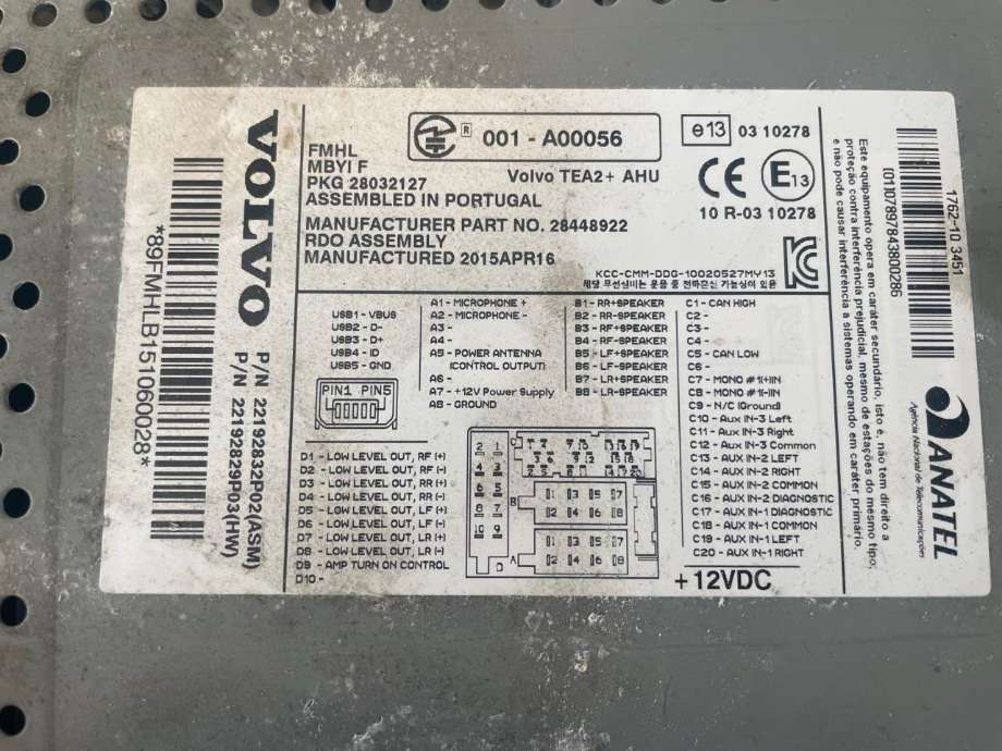 Bilstereo diverse til Lastebil Volvo FM 2014-2020 (Versjon 4) (Versjon 4) (VOLVO|28448922|28032127|)