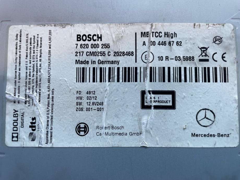 Multimedia display (MCU - Media Controller Unit) til Lastebil Mercedes Actros 4 2011-2018  (MERCEDES-BENZ|A0004466762|)