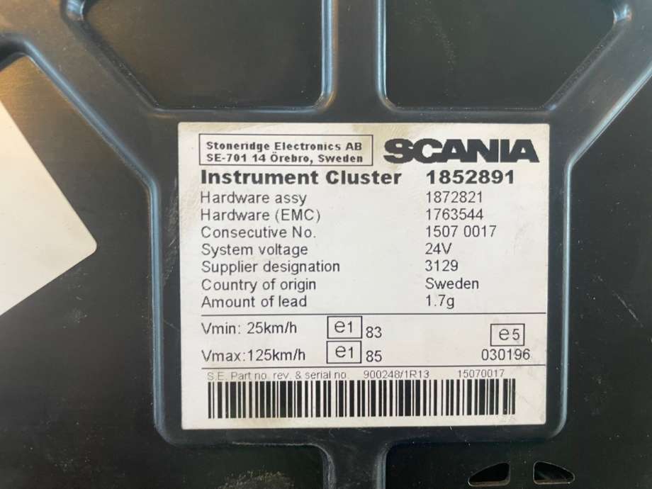 Instrumentpanel til Lastebil Scania PGRT-Serie P 2004-2015  (SCANIA|1852891|1922759|1852898)