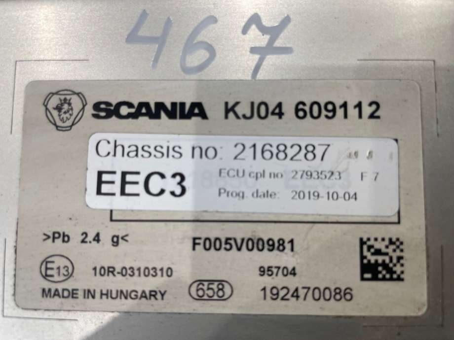 Styreenhet motor til Lastebil Scania LPGRS-Serie R 2018-->>  (SCANIA|3074920|2826847|)