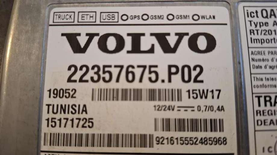 Styreenhet diverse til Lastebil Volvo FH 2014-2020 (Versjon 4) (Versjon 4) (VOLVO|22357675|22357675 P02|)