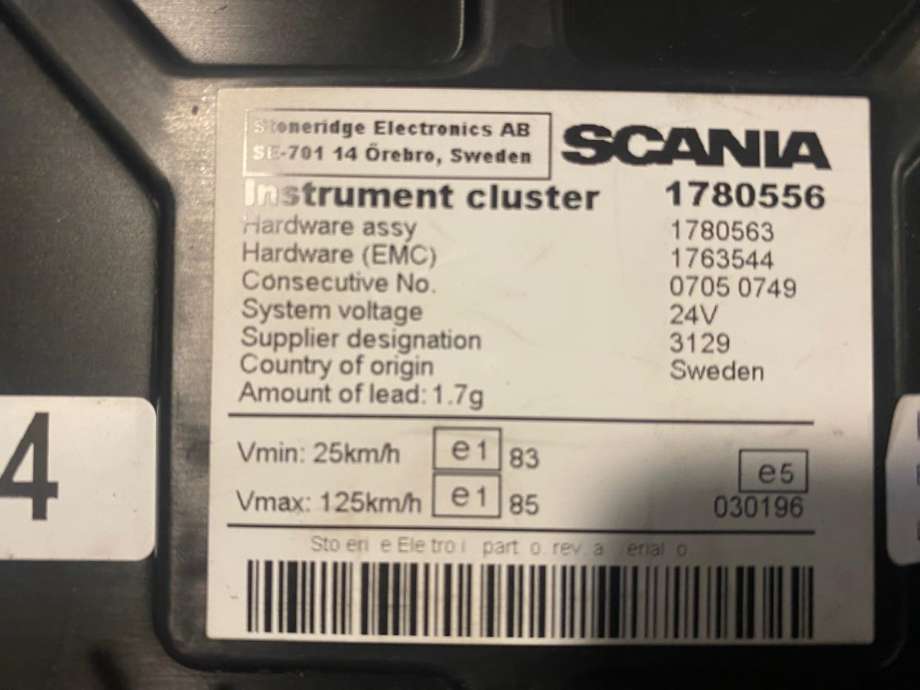 Speedometer til Buss Scania K 2006-->>  (SCANIA|1922804|1870087|1780556)