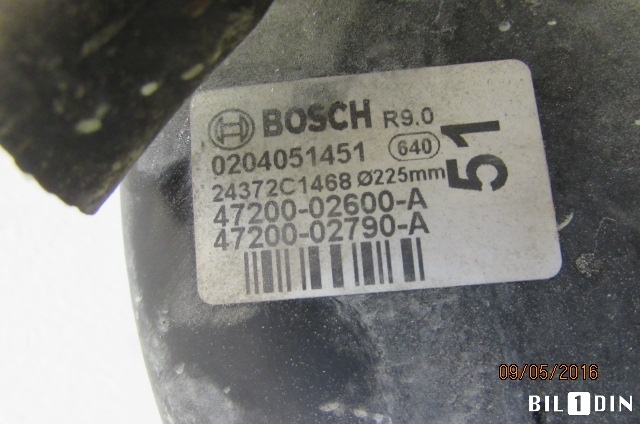 Bremsekraft-forsterker til Toyota Auris 2007-2010 (Type I, Fase 1) (TOYOTA|4720002600A|0204051451|)