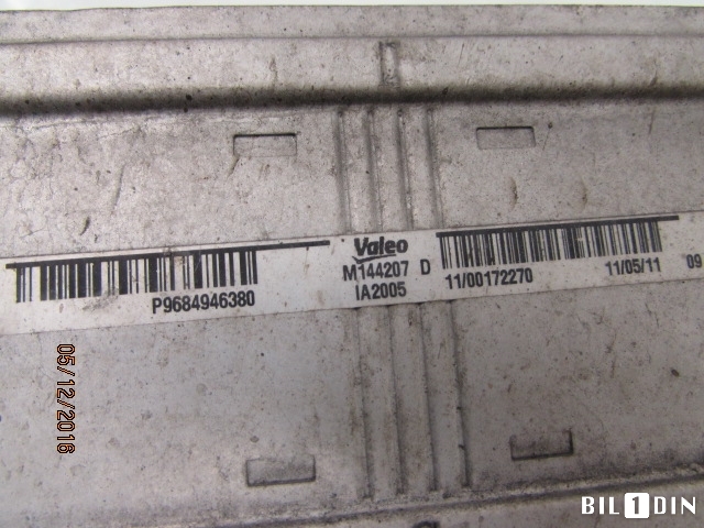 Intercooler til Peugeot 508 2011-2014 (Type I, Fase 1)  (PEUGEOT|0384P5|9684946380|)