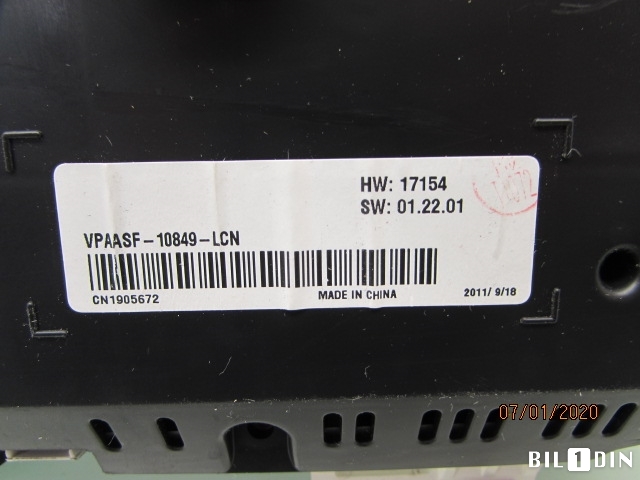 Instrumentpanel til Nissan Qashqai 2010-2014 (Type I, Fase 2)  (VPAASF10849LCN|)