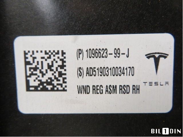 Ruteheis høyre bak til Tesla Model 3 2018-2023 (Fase 1)  (TESLA|109662399J|AD5190310034170|)