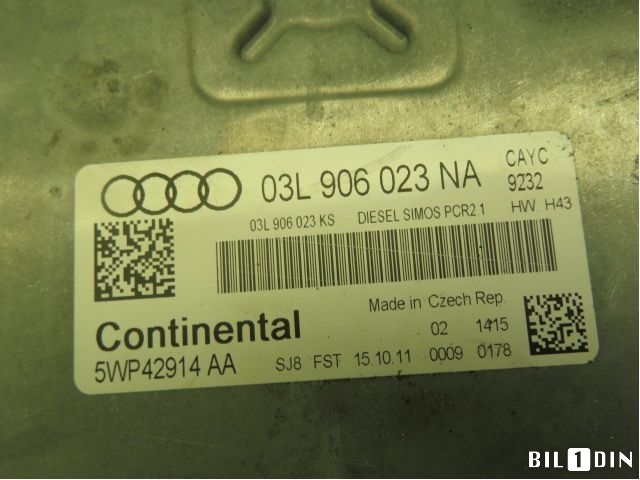 Styreenhet motor til Audi A3 2009-2012 (Type II, Fase 2)  (AUDI|03L906023NA|)