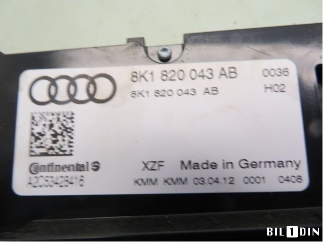 Varmeapparat betjening til Audi A4 2007-2014 (Type IV) (B8) (B8) (AUDI|8K1820043AB|A2C53428416|)