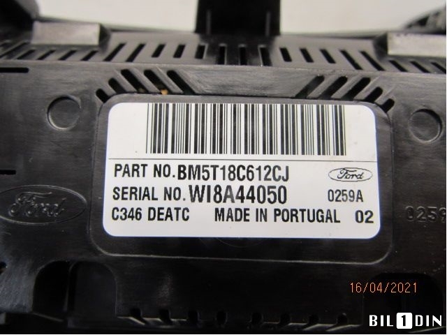 Varmeapparat betjening til Ford Focus 2011-2014 (Type III, Fase 1)  (FORD|BM5T18C612CM|1866942|BM5T18C612CJ)