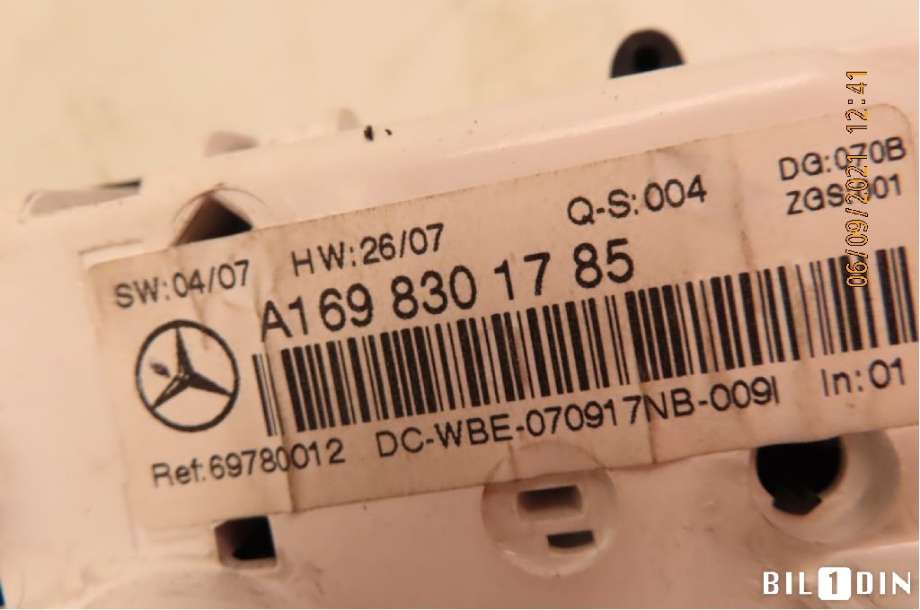 Varmeapparat betjening til Mercedes A-Klasse 2005-2012 (W169) (W169) (MERCEDES|A1698301985|A1698301785|A1698301585)