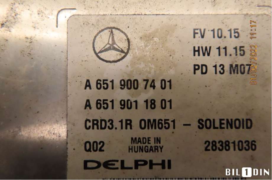Styreenhet motor til Mercedes E-Klasse 2009-2013 (Fase 1) (W212) (W212) (MERCEDES|A6519007401|)