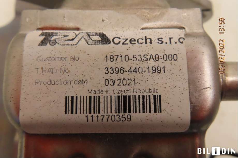 EGR-kjøler til Suzuki Vitara 2015-->> (Type IV)  (SUZUKI||1871053SA0000|33964401991)