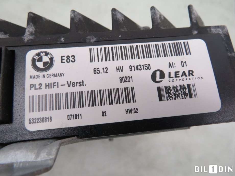 Bilstereo forsterker til BMW X3 2007-2010 (Fase 2) (E83) (E83) (BMW|65129143150|)