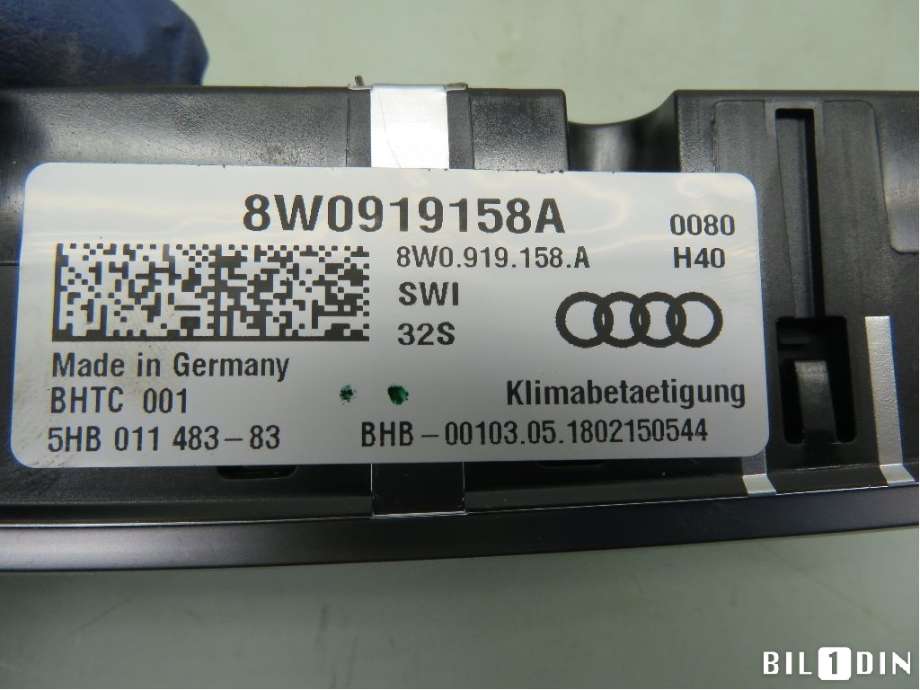 Bryter setevarme til Audi A4, Allroad 2016-->> (Type II) (B9) (B9) (AUDI|8W0919158A|)