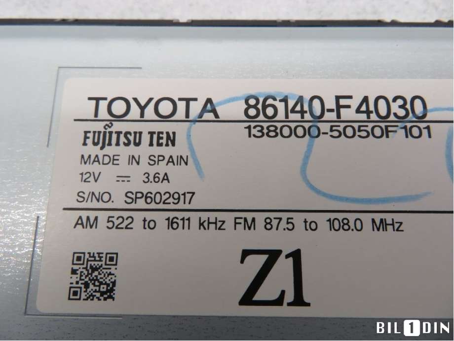 Bilstereo navigasjon til Toyota C-HR 2016-->>  (TOYOTA|86140F4030|)
