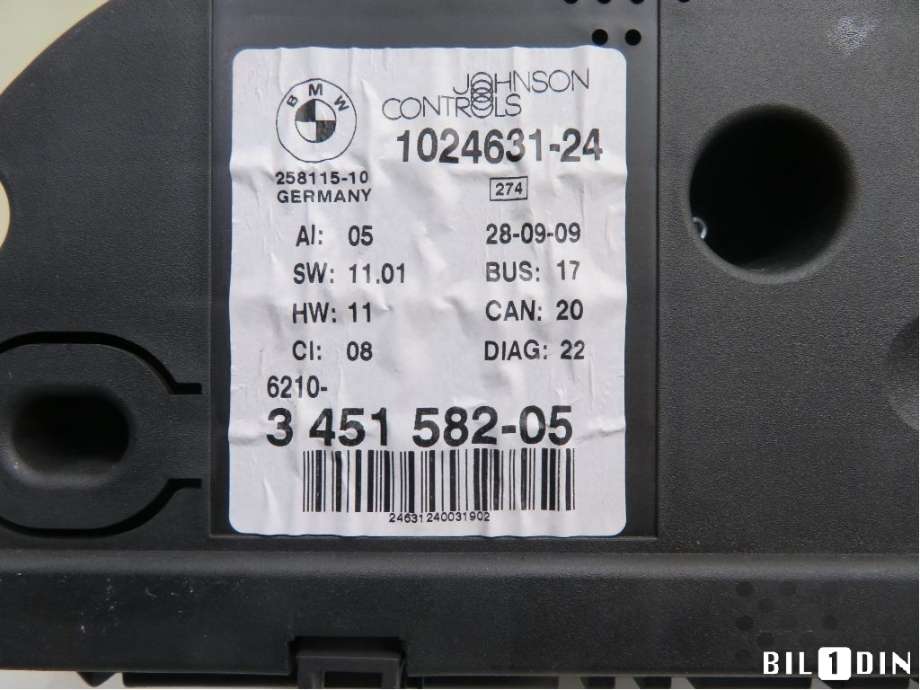 Instrumentpanel til BMW X3 2007-2010 (Fase 2) (E83) (E83) (BMW|62103451582|)