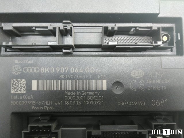 Styreenhet comfort (BCM) til Audi A4, Allroad 2009-2016 (Type I) (B8) (B8) (AUDI|8K0907064HJ||8K0907064GD)