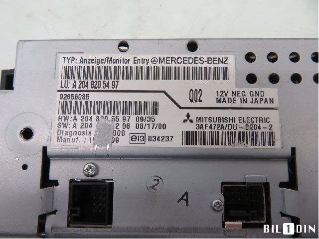 Instrument kjørecomputer til Mercedes C-Klasse 2007-2011 (Fase 1) (W204) (W204) (MERCEDES|A2048205497|)