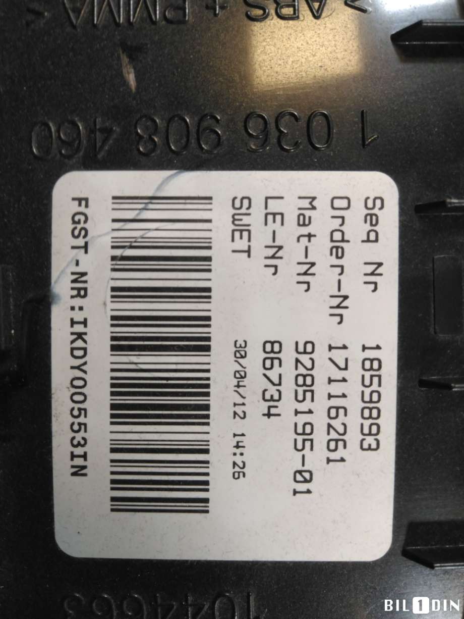 Instrumentpanel til BMW 5-Serie 2010-2017 (F10/F11) (F10/F11) (BMW|62109358981|)