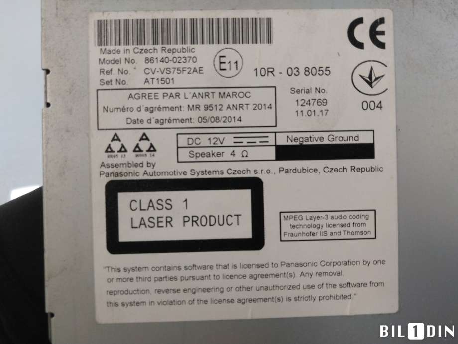 Instrument kjørecomputer til Toyota Auris 2015-2019 (Type II, Fase 2)  (TOYOTA|8614002370||CV-VS75F2AE)