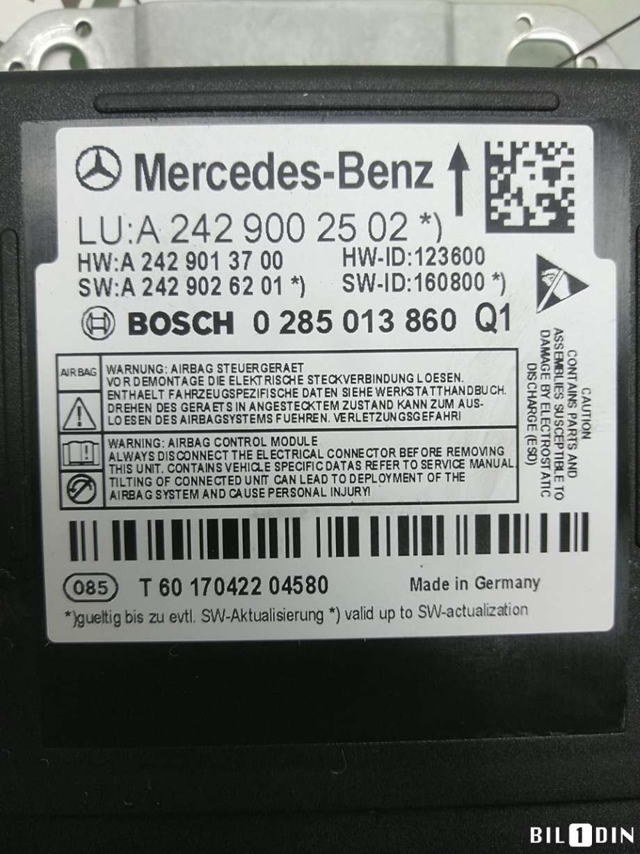 Airbag elektronikk til Mercedes B-Klasse 2011-2018 (W246) (W246) (MERCEDES|A2429002502)