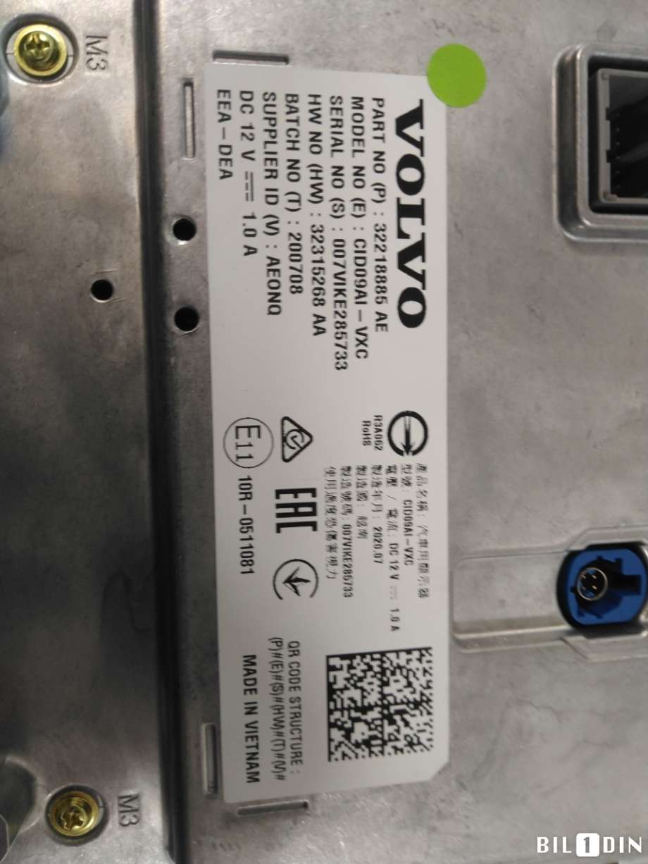 Instrument kjørecomputer til Volvo V60 / V60 CC 2018-->> (Type II)  (VOLVO|36013018||32218885)