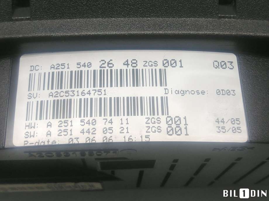 Instrumentpanel til Mercedes ML 2005-2011 (W164) (W164) (MERCEDES|A1645404947|A2515402648|A1645408947)