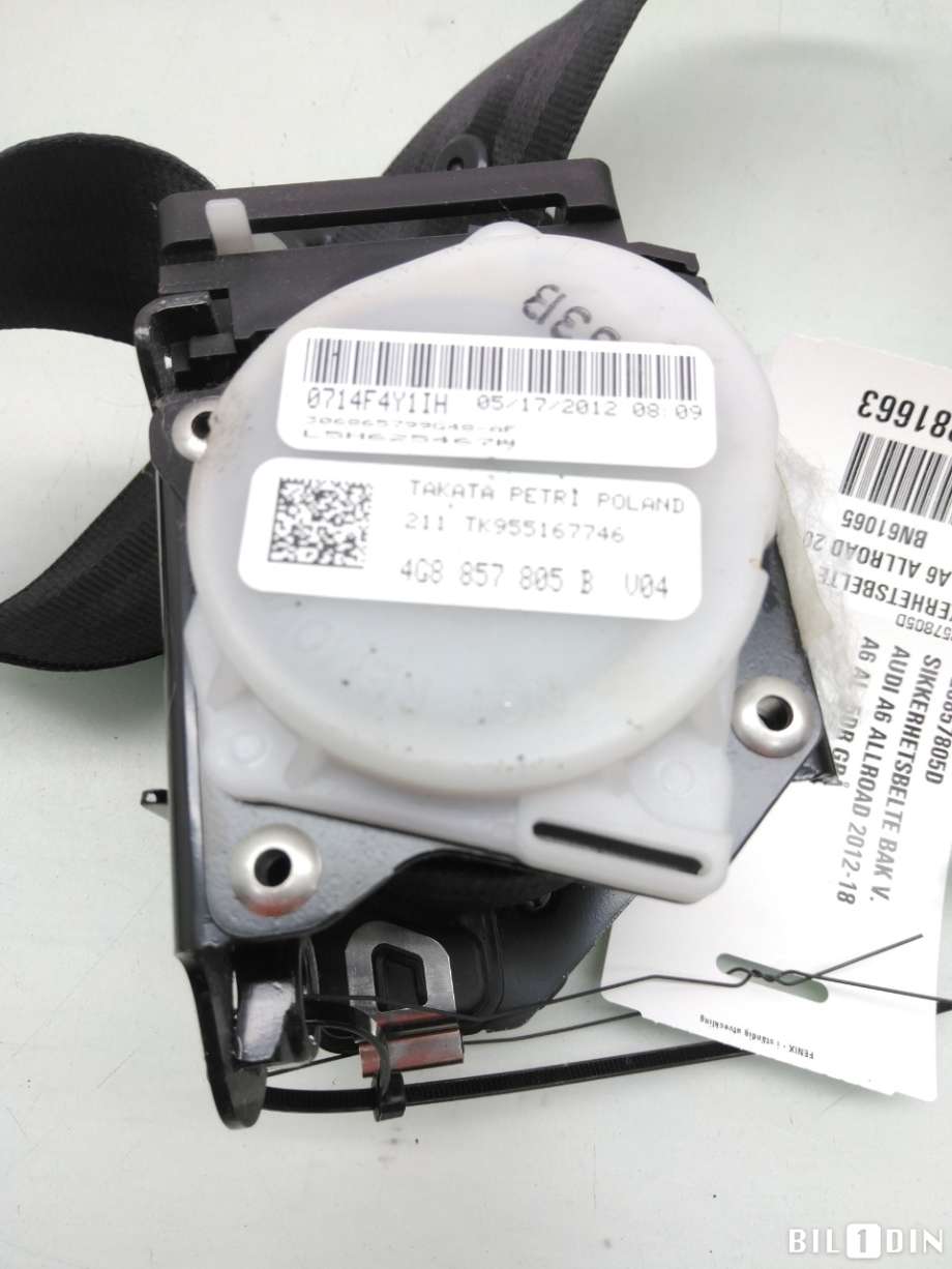 Sikkerhetsbelte bak venstre til Audi A6, Allroad 2012-2014 (Type III, Fase 1) (C7) (C7) (AUDI|4G8857805D|)