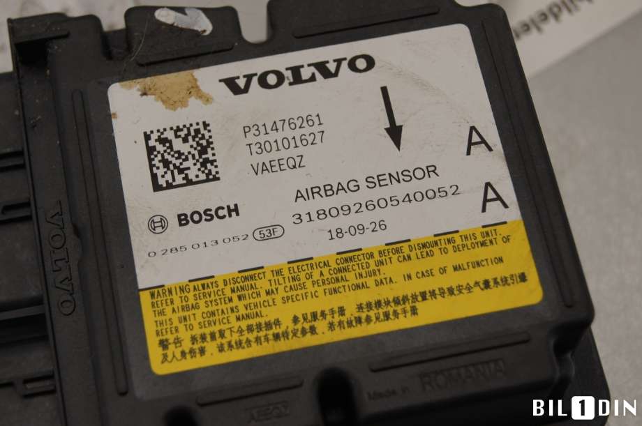 Airbag elektronikk til Volvo V60 / V60 CC 2018-->> (Type II)  (VOLVO|32315746||31476261)