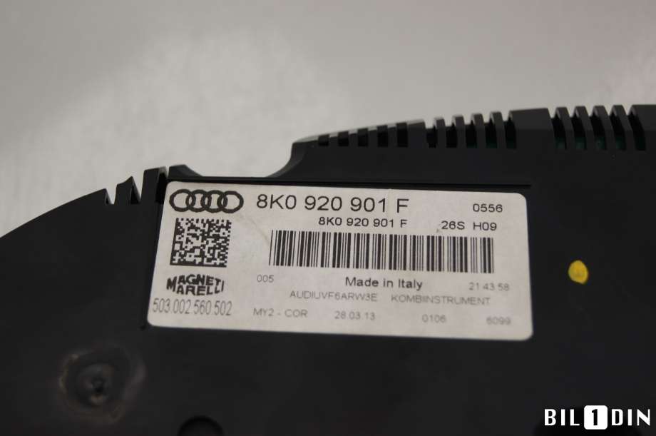 Instrumentpanel til Audi A4 2007-2014 (Type IV) (B8) (B8) (AUDI|8K0920901F|)