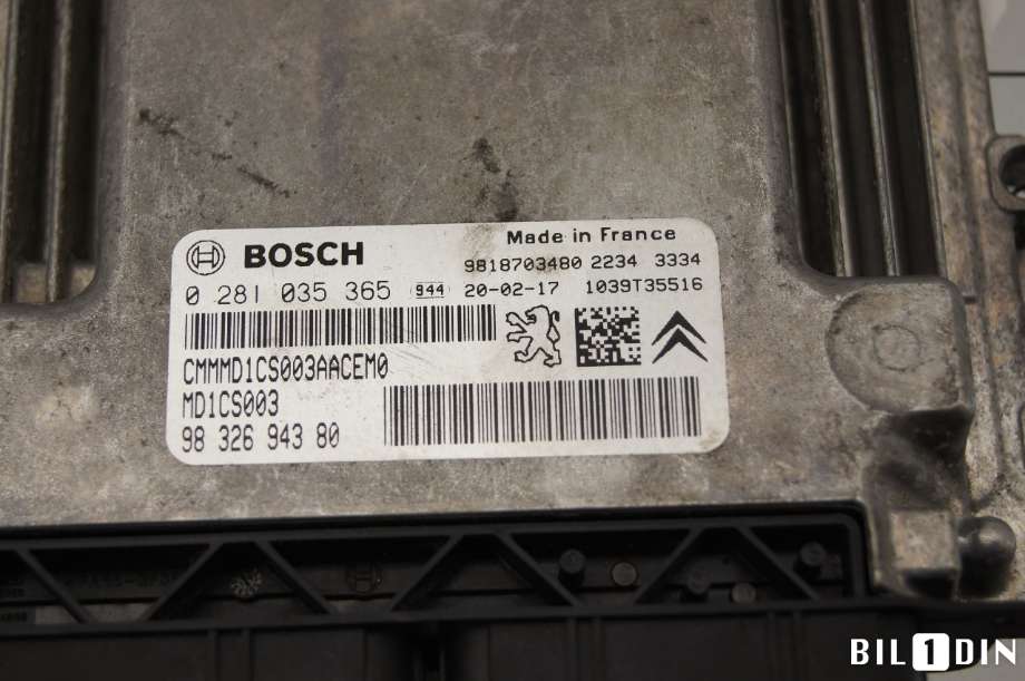 Styreenhet motor til Toyota Proace 2016-->> (Type II)  (TOYOTA|SU001B2508||0281035365)