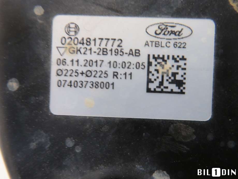 Bremsekraft-forsterker til Ford Transit Custom 2013-2023 (Type I)  (FORD|KTGK212002AB|2374778|)