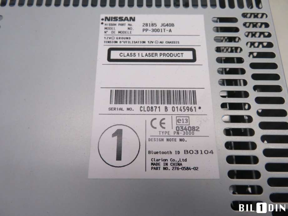 Bilstereo til Nissan X-Trail 2007-2014 (T31) (T31) (NISSAN|28185JG40B|)