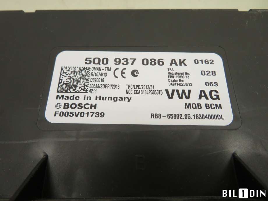 Styreenhet comfort (BCM) til VW Passat 2015-2019 (Fase 1) (B8) (B8) (VOLKSWAGEN|5Q0937086AK|)