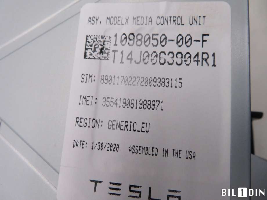 Instrument kjørecomputer til Tesla Model S 2013-2016 (Fase 1)  (TESLA|109805099J||109805000F)