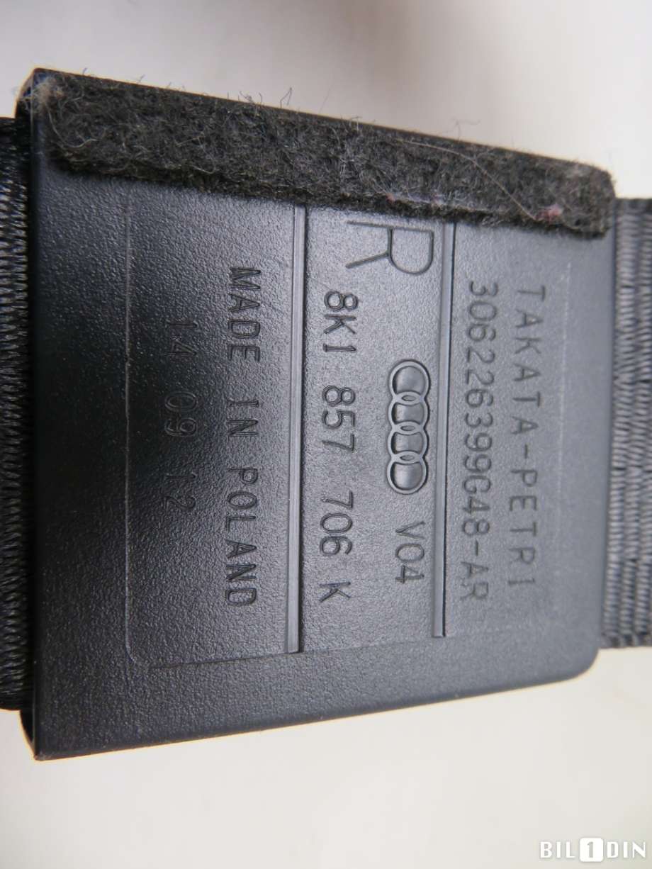 Sikkerhetsbelte foran høyre til Audi A4 2007-2014 (Type IV) (B8) (B8) (AUDI|8K1857706K|)