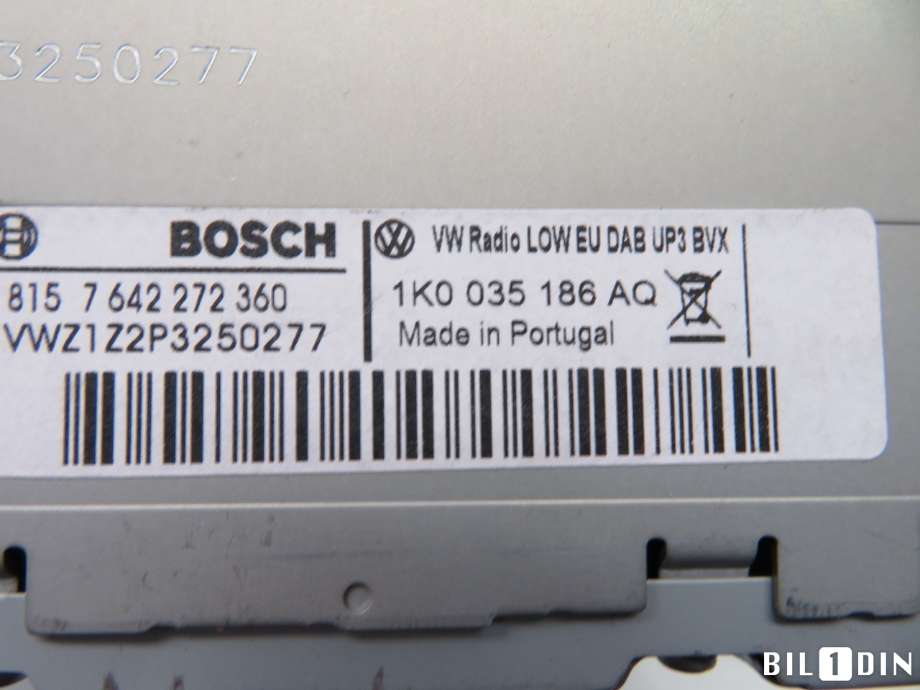 Bilstereo til VW Caddy 2010-2015 (Type III, Fase 2)  (VOLKSWAGEN|1K0057186B||1K0035186AQ)