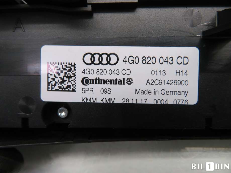 Varmeapparat betjening til Audi A6, Allroad 2015-2019 (Type III, Fase 2) (C7) (C7) (AUDI|4G0820043CD|A2C91426900|)